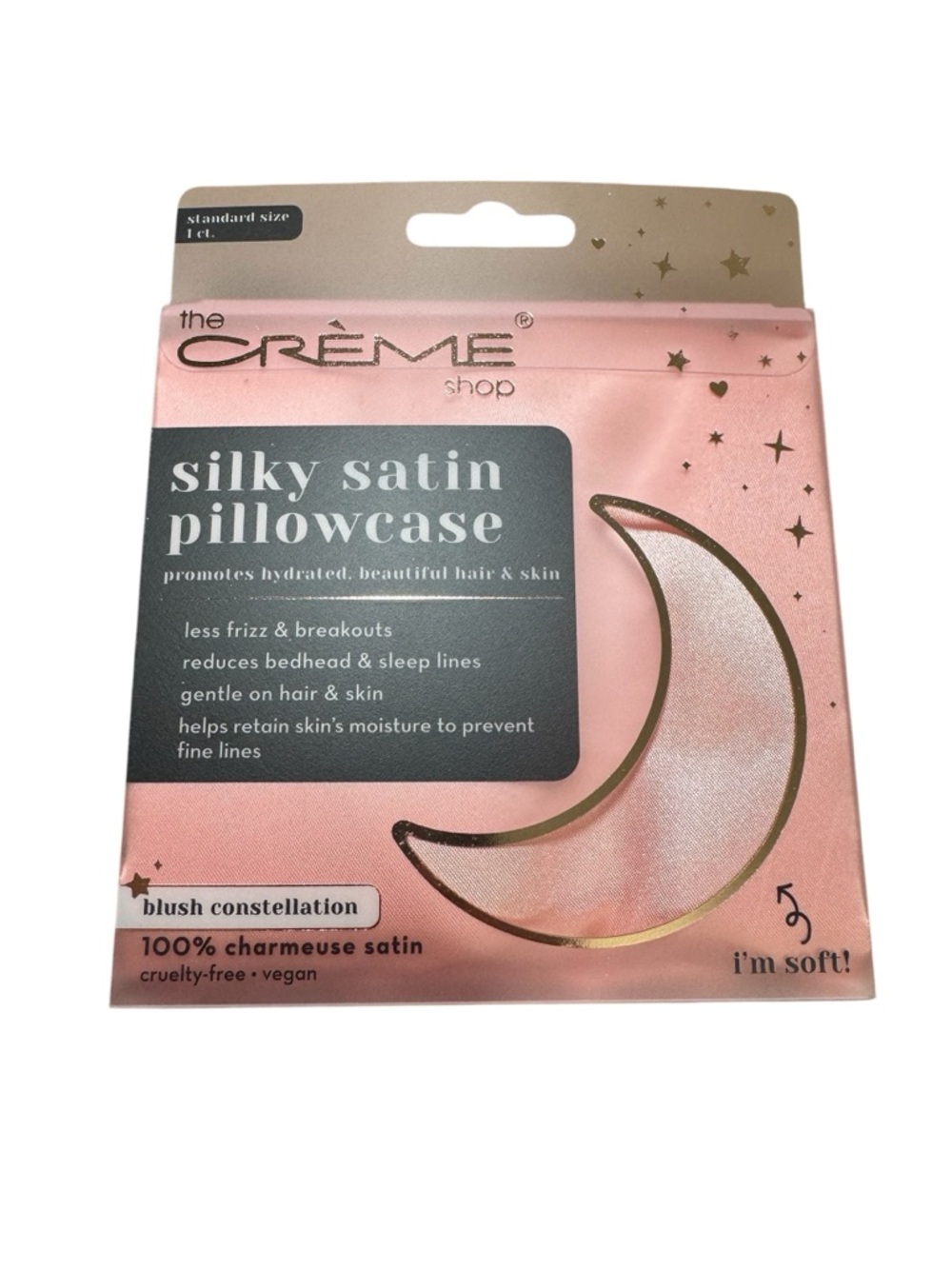 The CRÈME Shop Silky Satin Pillowcase - Blush Constellation